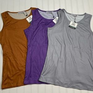 NWT Lot of 3 Solid Color Sleeveless Tank Tops XS